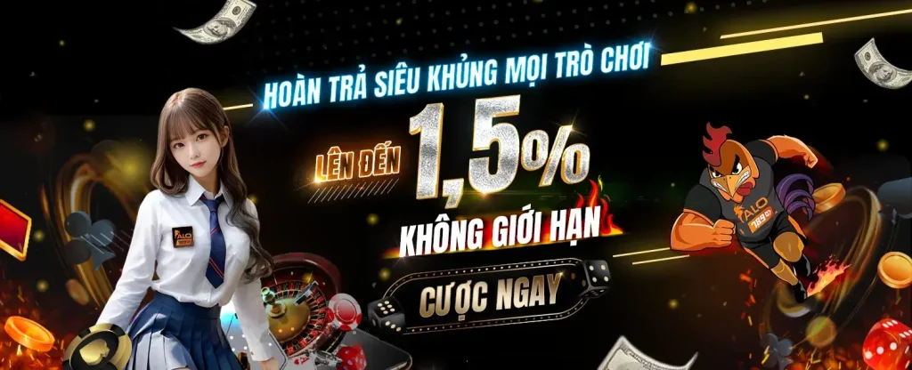 Nhà cái Alo789rung |Hoàn trả siêu khủng mọi trò chơi lên đến 1,5%